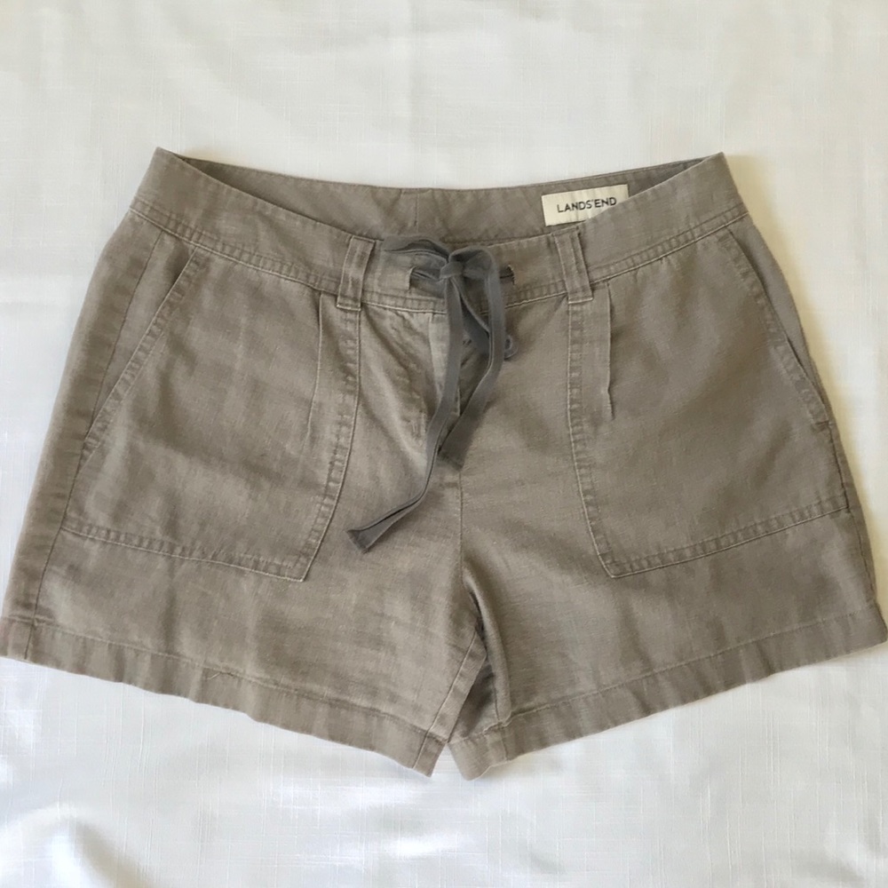 Lands End Linen Cotton Blend Shorts size 10